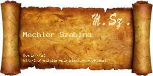 Mechler Szabina névjegykártya